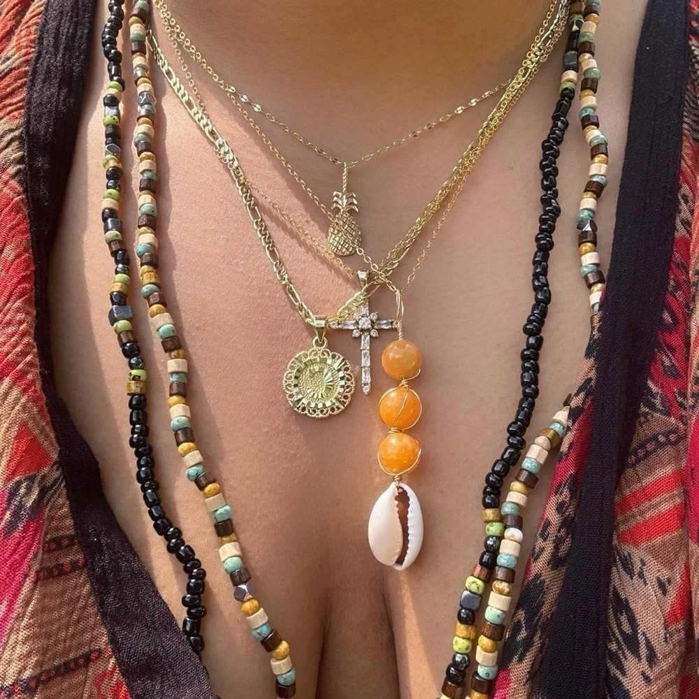 Rowan Boho Long Bead Necklace